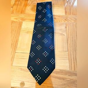 Givenchy Navy Blue and Red Geometric Silk Tie